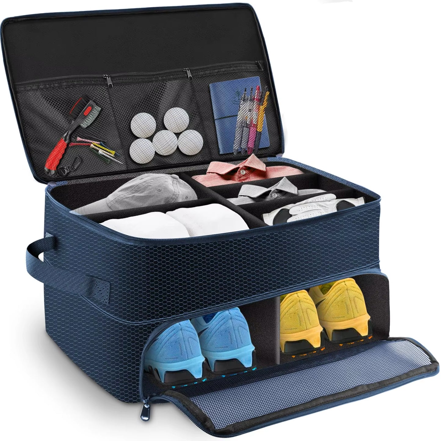 2 Layers Golf Trunk Organizer, Golf Accessories, Waterproof and Durable Golf Storage Bag, Golf Organizer for Car