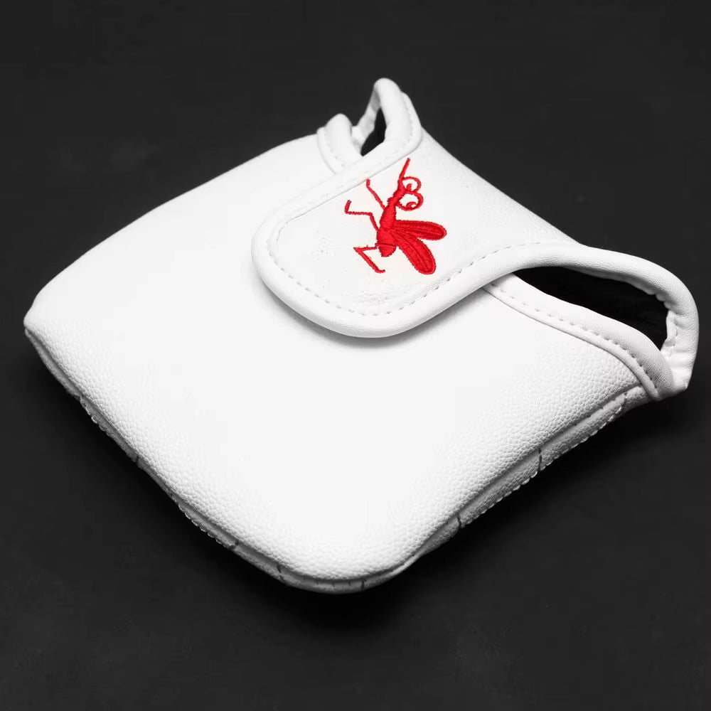 White PU Leather Spider Embroidery Golf Club Head Covers for Taylormad Driver Fairway Woods Hybird Blade Large Mallet Putter