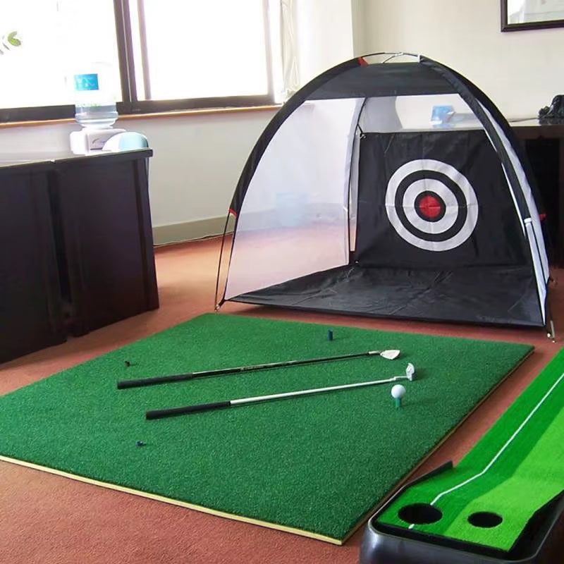 Indoor 2M Golf Practice Net Tent Golf Hitting Cage Garden Grassland Practice Tent Golf Training Equipment Mesh Outdoor XA147A