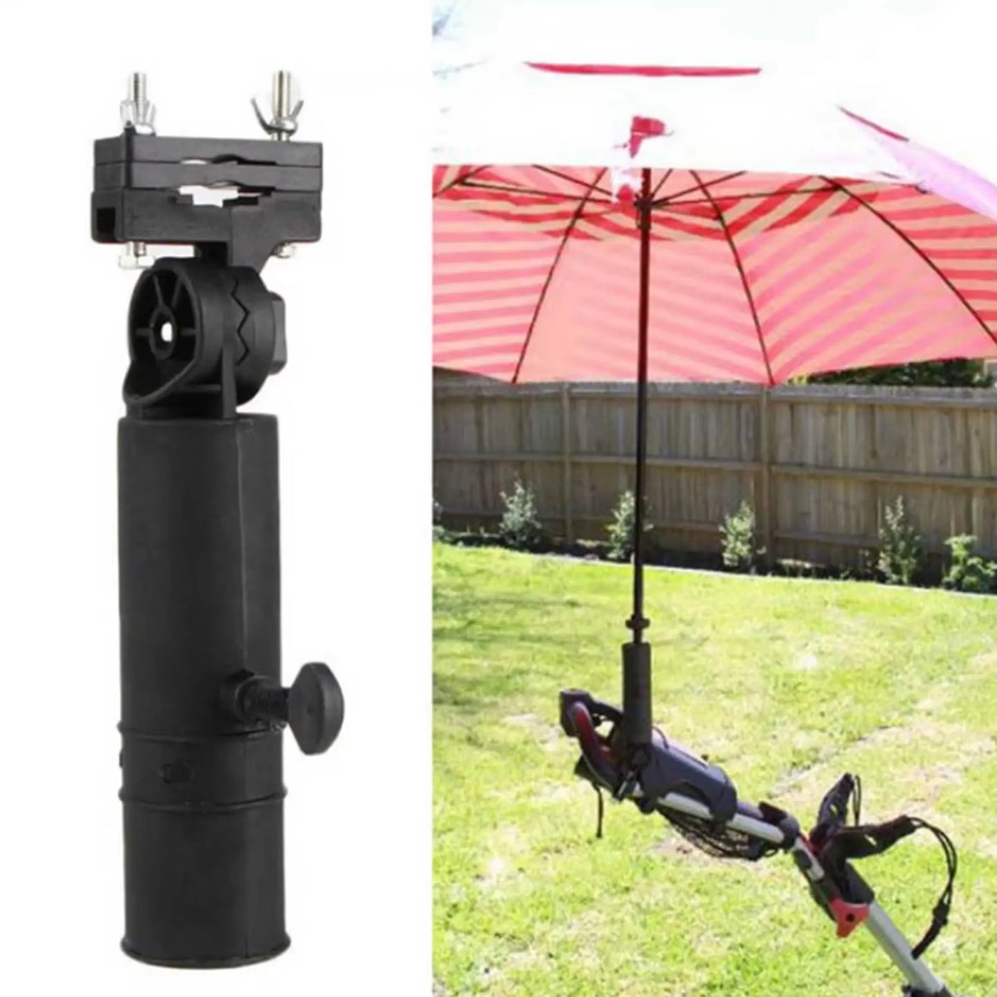 Outdoor Durable Golf Club Umbrella Holder Stand for Bike Buggy Cart Baby Pram Wheelchair Golf Accessories