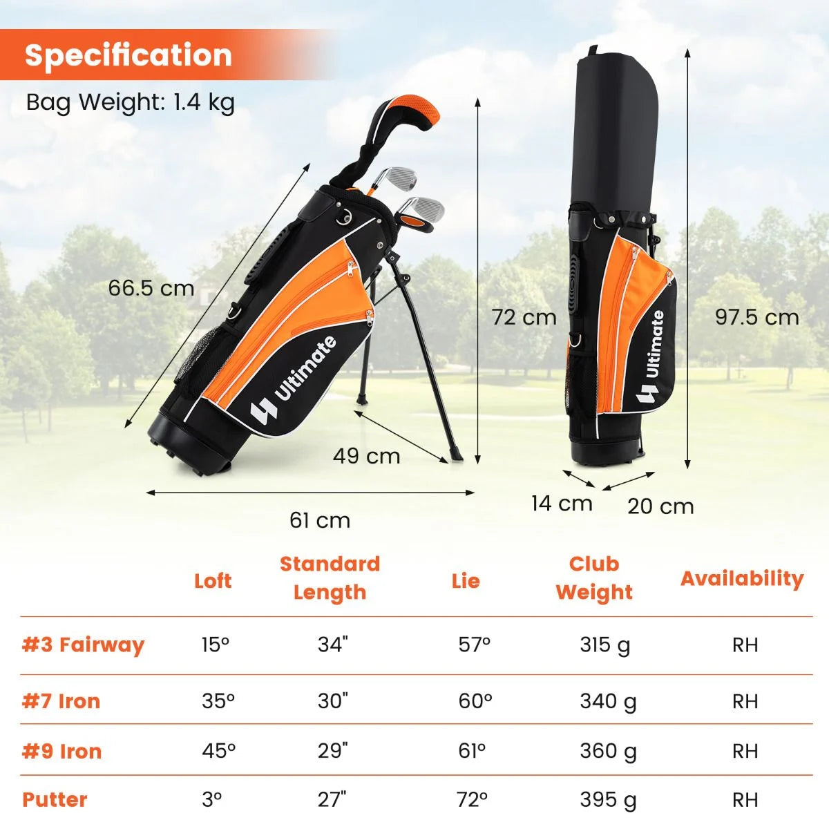 Kids Complete Golf Clubs Set for Boys and Girls Aged 8-10/11-13 Years