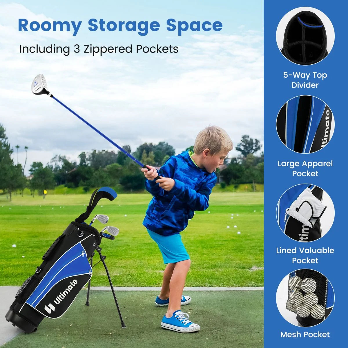 Kids Complete Golf Clubs Set for Boys and Girls Aged 8-10/11-13 Years