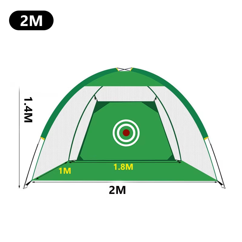Indoor 2M Golf Practice Net Tent Golf Hitting Cage Garden Grassland Practice Tent Golf Training Equipment Mesh Outdoor XA147A