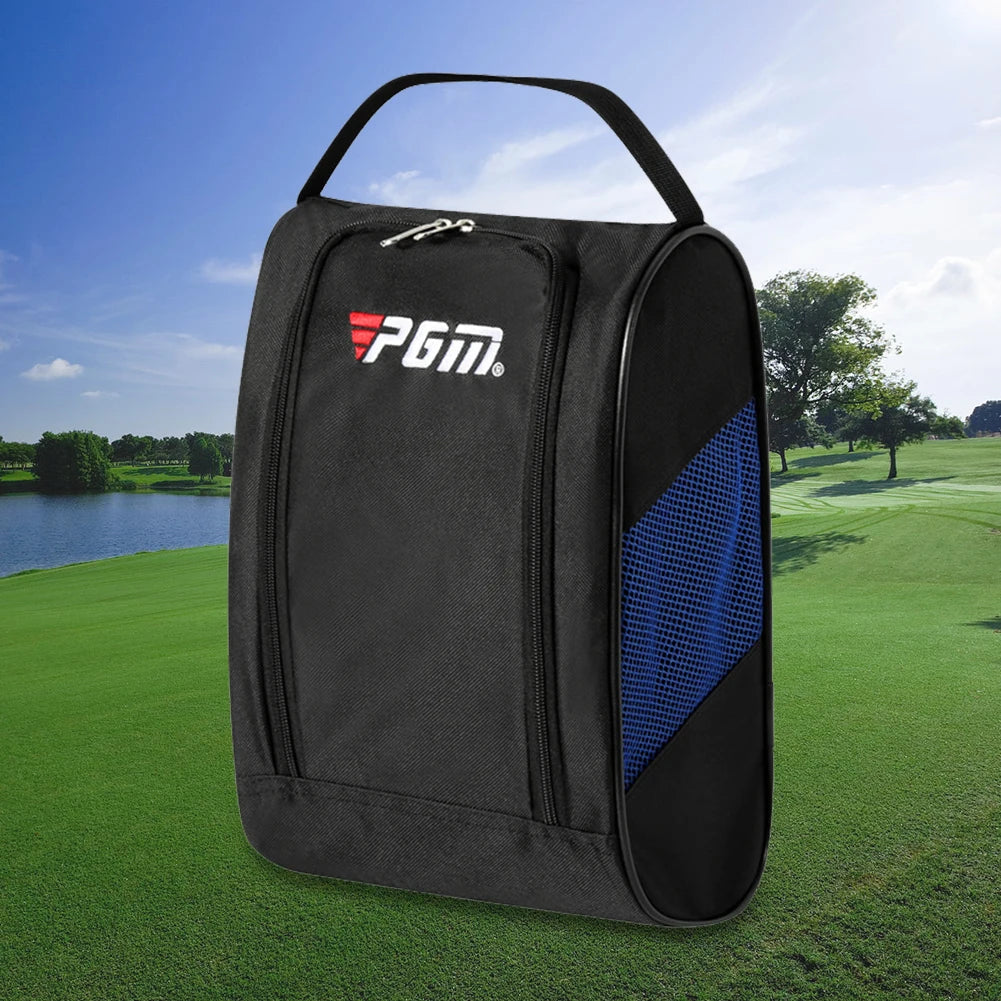 Unisex Golf Shoe Carrier Bags Portable Nylon Golf Shoe Pocket with Zipper Hand-Held Breathable Ultra-Light Sports Accessories