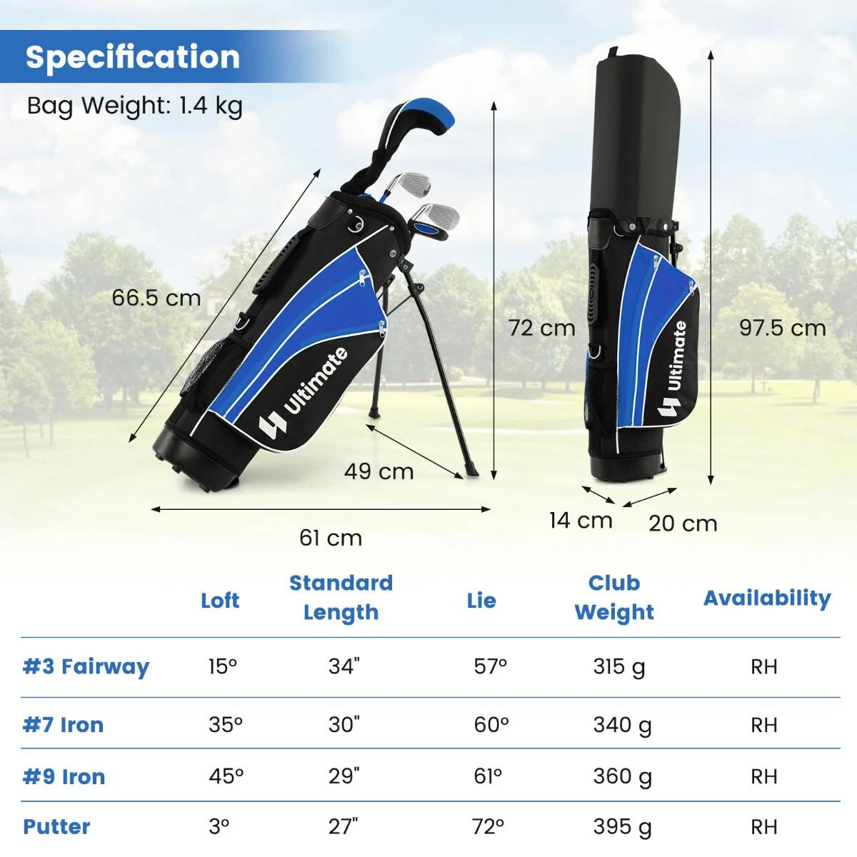 Kids Complete Golf Clubs Set for Boys and Girls Aged 8-10/11-13 Years