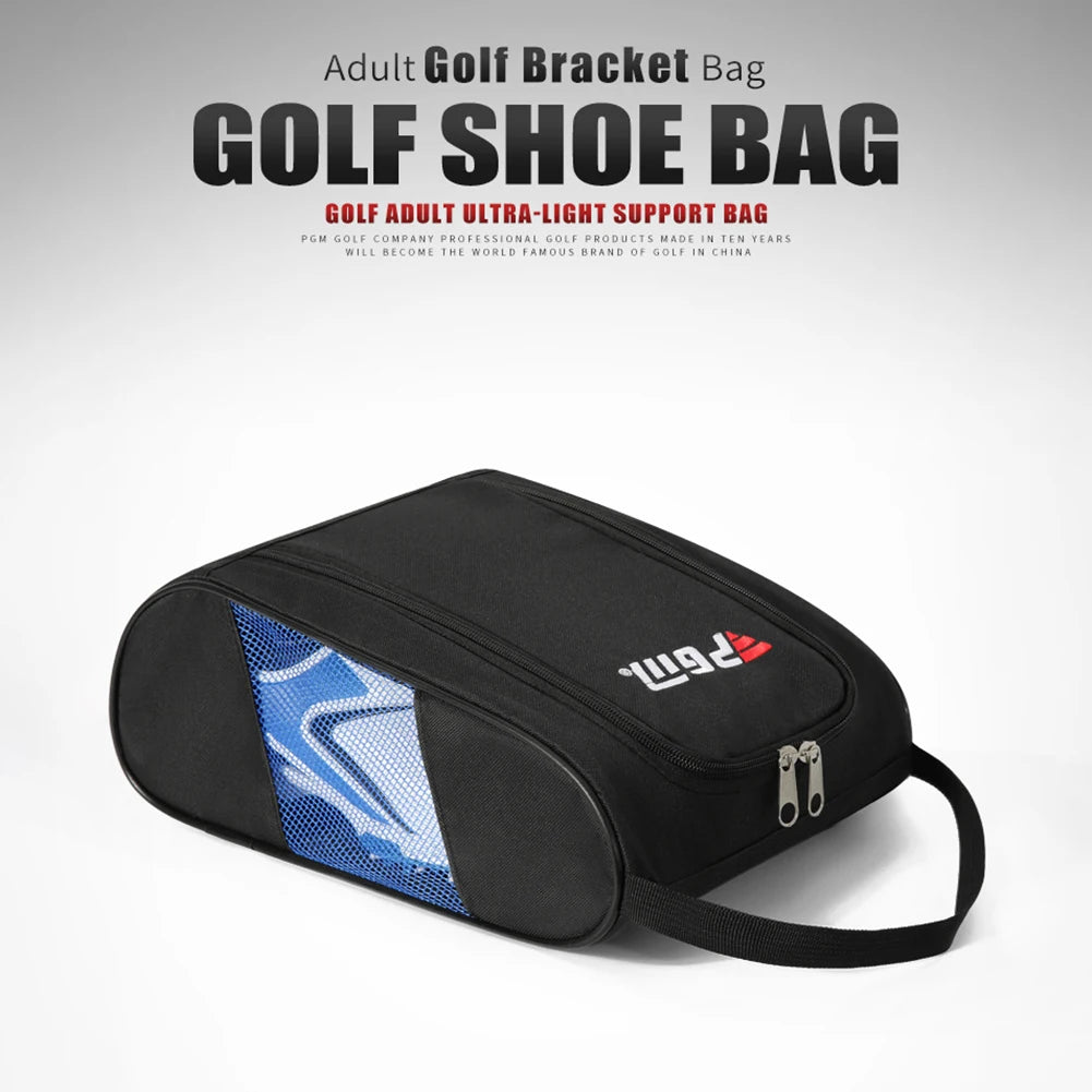Unisex Golf Shoe Carrier Bags Portable Nylon Golf Shoe Pocket with Zipper Hand-Held Breathable Ultra-Light Sports Accessories