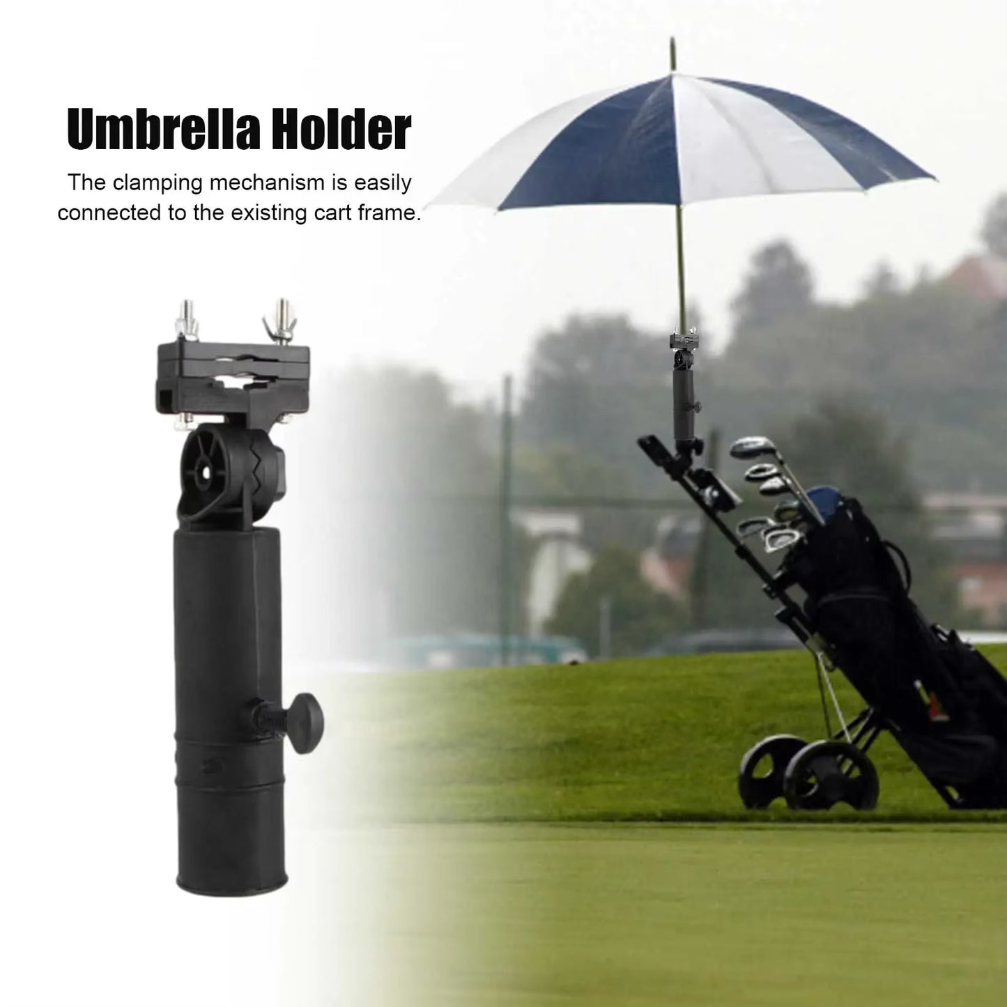 Outdoor Durable Golf Club Umbrella Holder Stand for Bike Buggy Cart Baby Pram Wheelchair Golf Accessories