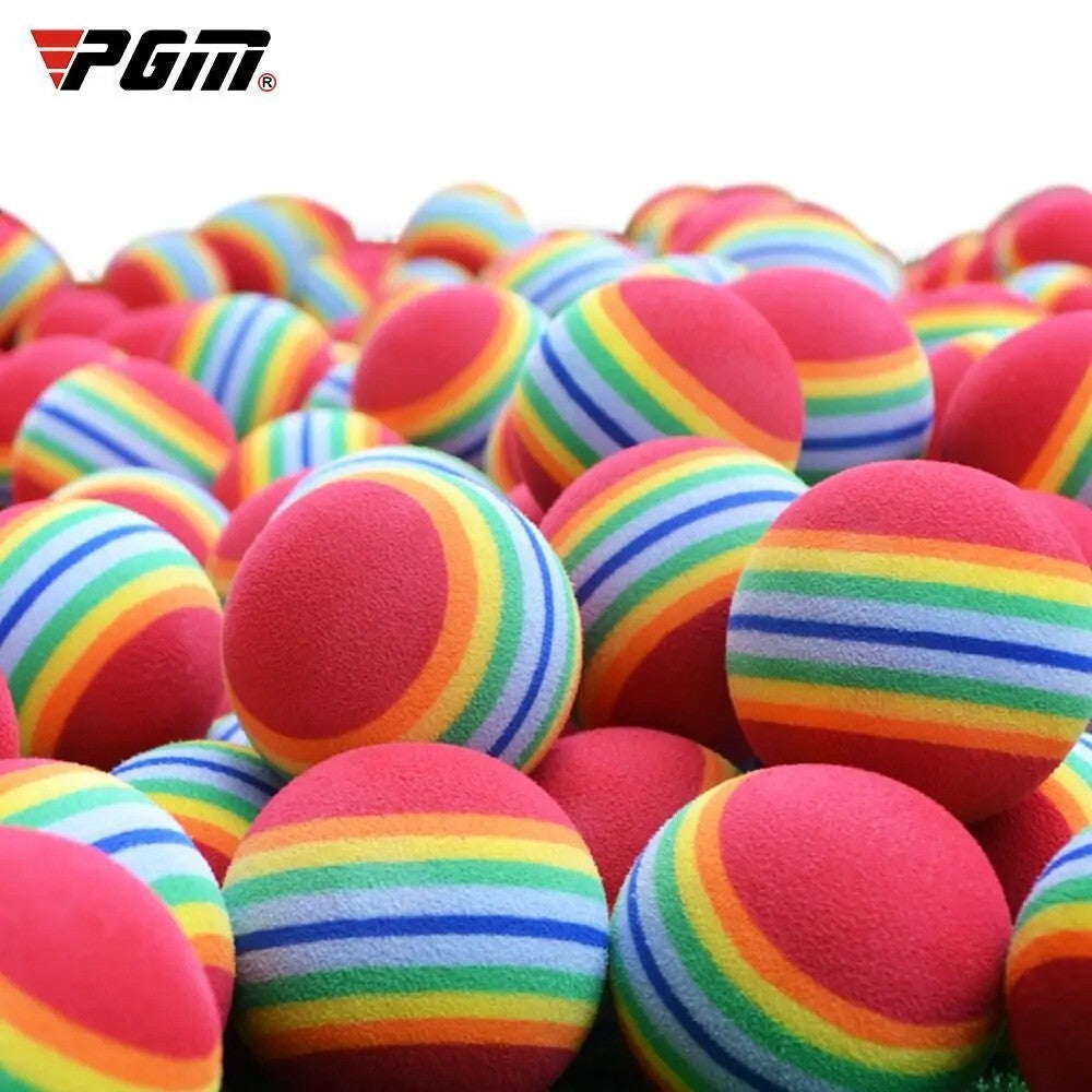 Rainbow Stripe Foam Golf Balls – 38Mm Soft Practice Balls for Indoor Swing Train