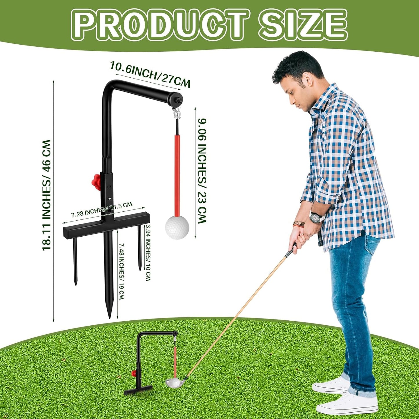 1 Set Golf Swing Trainer Training Iron Golf Practice Swing Groover with 3 Height Indoor Golf Practice Simulator Accessories Golf Swing Aid Practice Equipment for Golf Swing Training