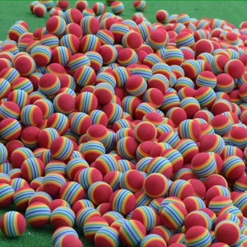 Rainbow Stripe Foam Golf Balls – 38Mm Soft Practice Balls for Indoor Swing Train