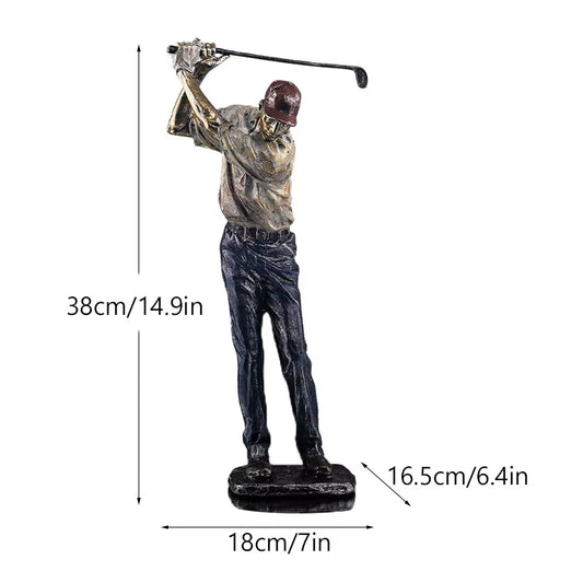 Golf Figure Statue Resin Vintage Golfer Figurines Home Alone Office Living Room Decoration Sport Objects Crafts Vessel