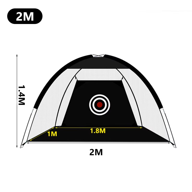 Indoor 2M Golf Practice Net Tent Golf Hitting Cage Garden Grassland Practice Tent Golf Training Equipment Mesh Outdoor XA147A