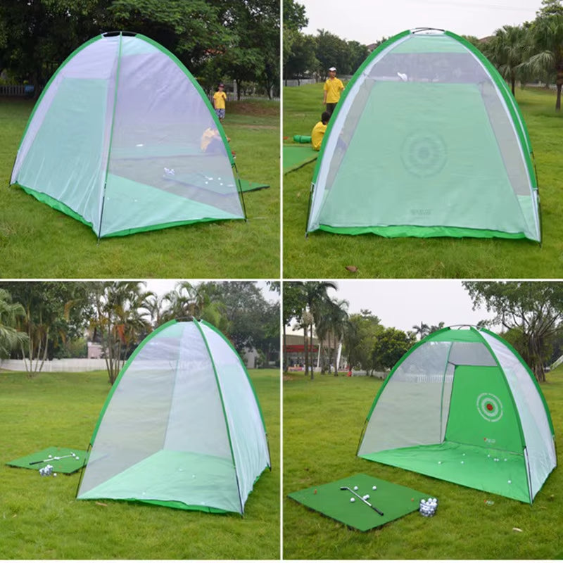Indoor 2M Golf Practice Net Tent Golf Hitting Cage Garden Grassland Practice Tent Golf Training Equipment Mesh Outdoor XA147A