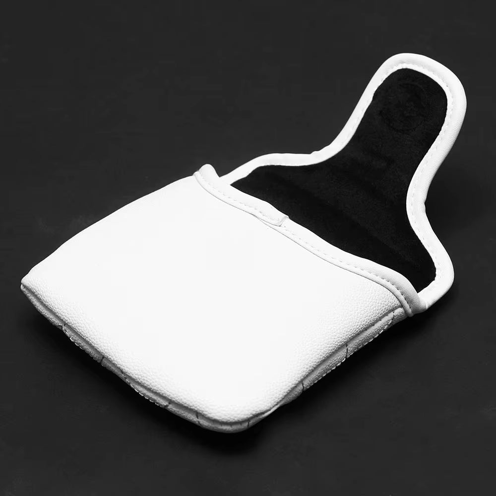 White PU Leather Spider Embroidery Golf Club Head Covers for Taylormad Driver Fairway Woods Hybird Blade Large Mallet Putter