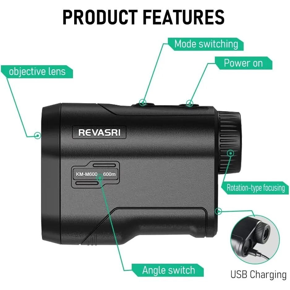 REVASRI - Laser Golf Rangefinder - 1000Y - with Slope and Pin Lock Vibration