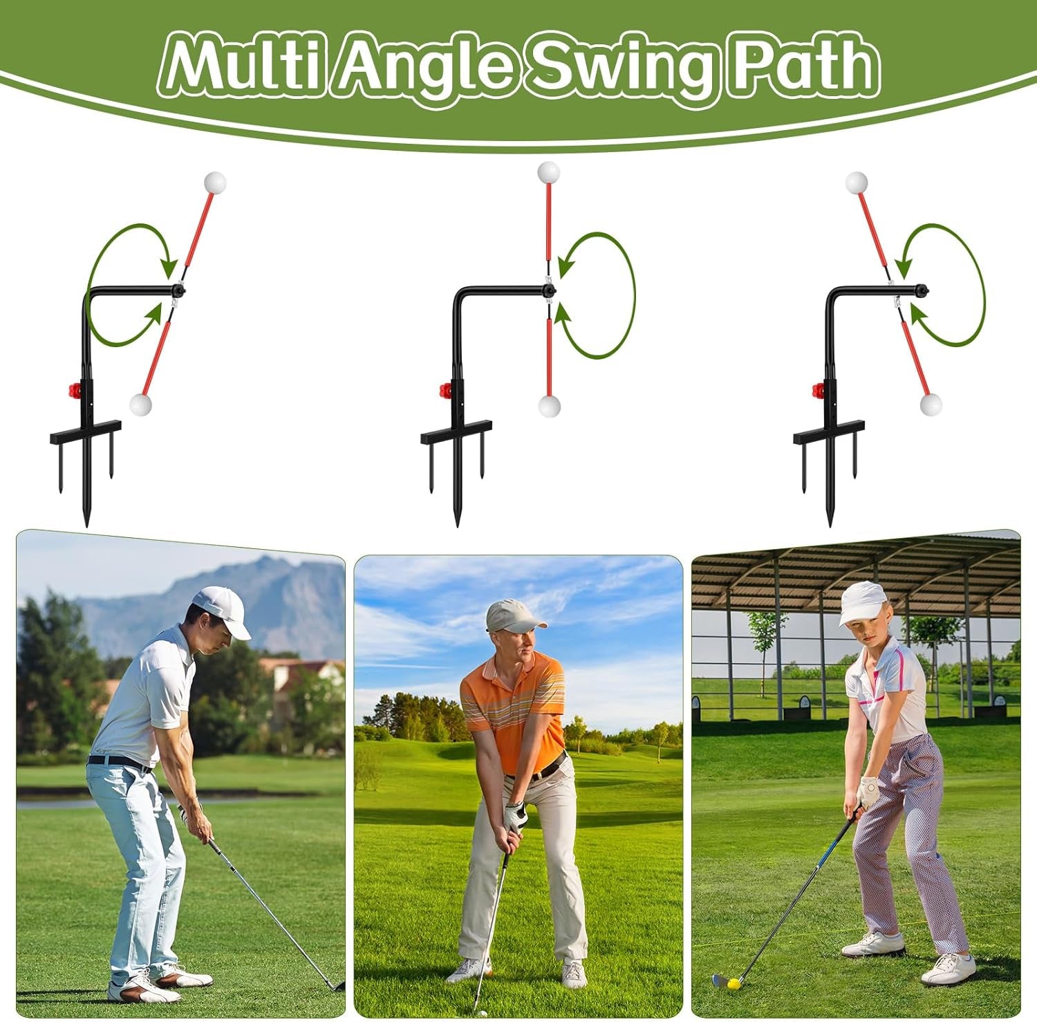 1 Set Golf Swing Trainer Training Iron Golf Practice Swing Groover with 3 Height Indoor Golf Practice Simulator Accessories Golf Swing Aid Practice Equipment for Golf Swing Training