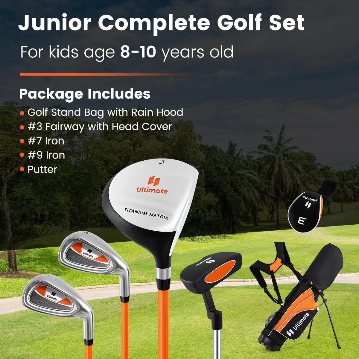 Kids Complete Golf Clubs Set for Boys and Girls Aged 8-10/11-13 Years
