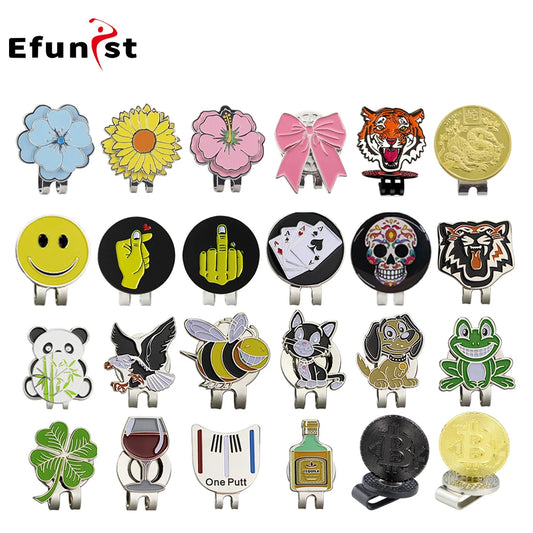 Golf Ball Mark with Golf Hat Clip Magnetic Alloy Birdie One Putt Eagle Tiger Cap Glove Design Golf Marker Men Women Drop Ship
