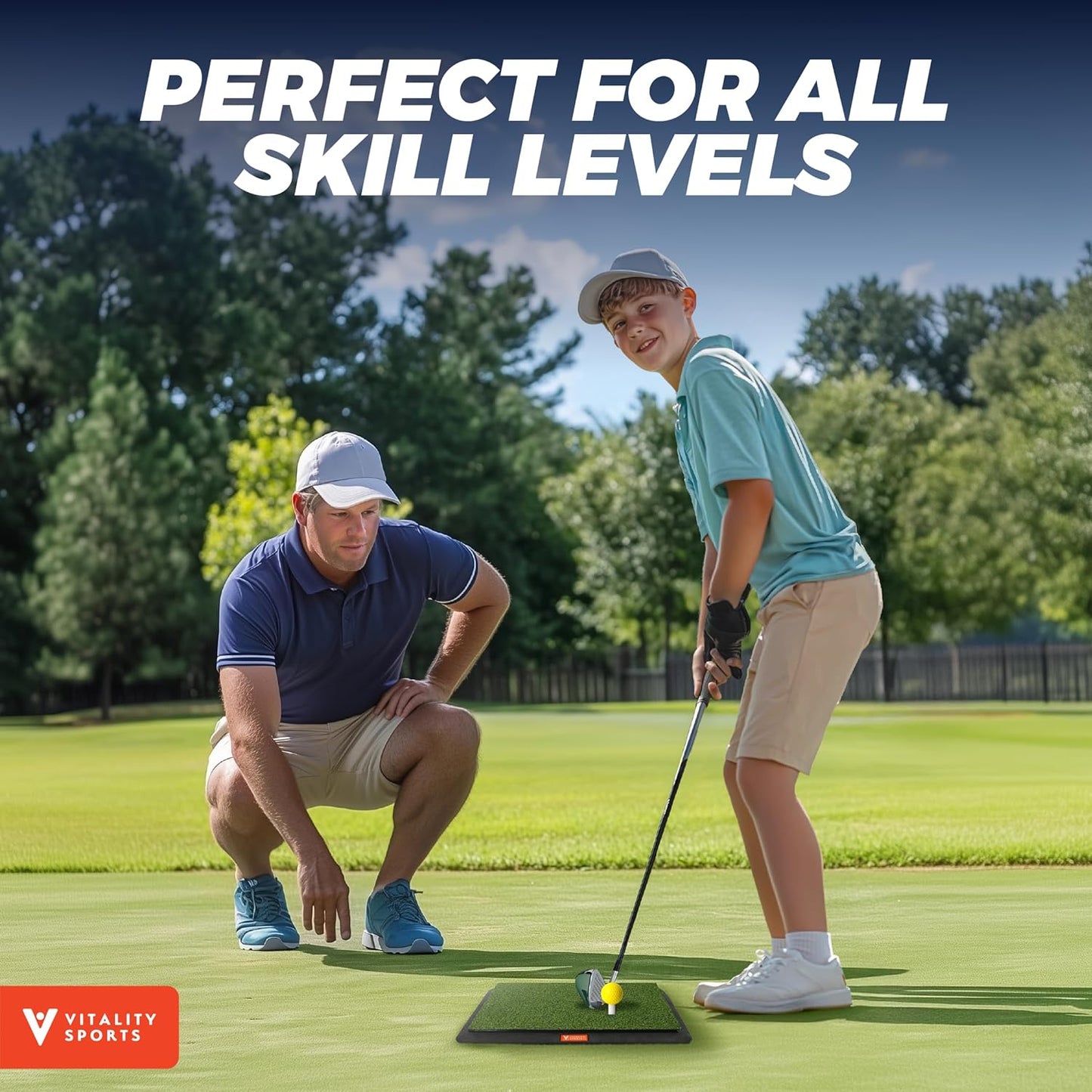 Premium Golf Hitting Mat - Golf Swing Path Trainer & Divot Board, Outdoor Indoor Practice Mat, Golf Swing Detection & Training Impact Mat for Golfers.