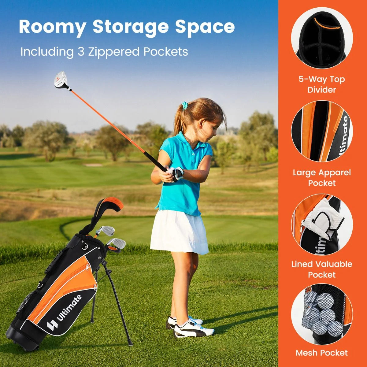 Kids Complete Golf Clubs Set for Boys and Girls Aged 8-10/11-13 Years