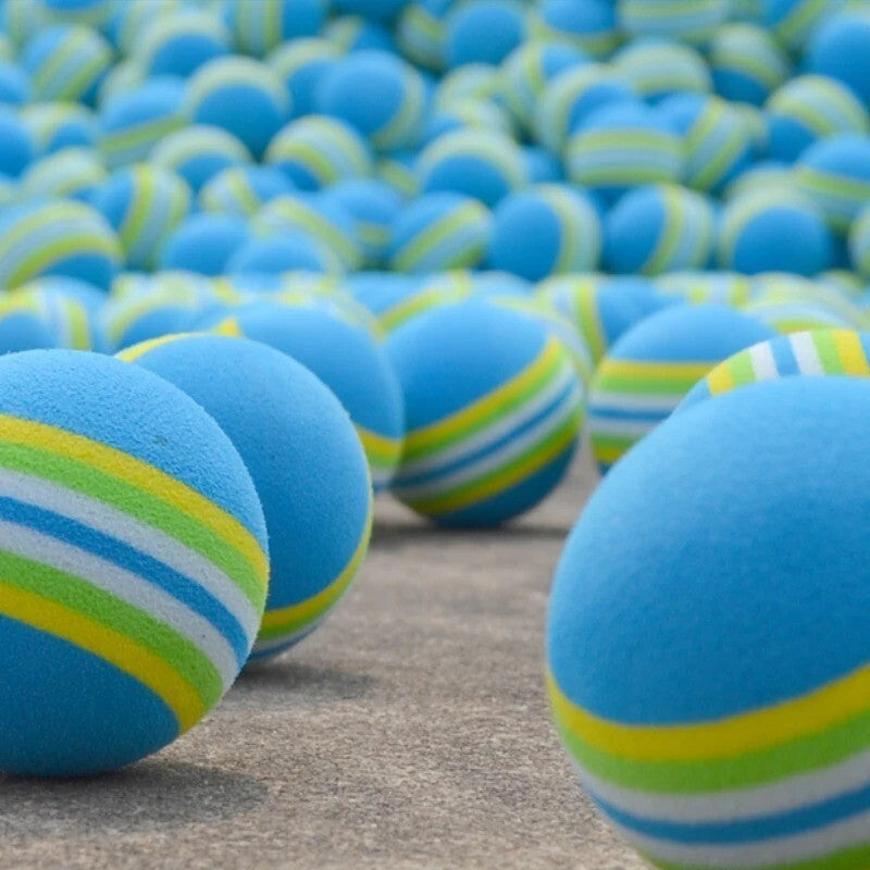 Rainbow Stripe Foam Golf Balls – 38Mm Soft Practice Balls for Indoor Swing Train